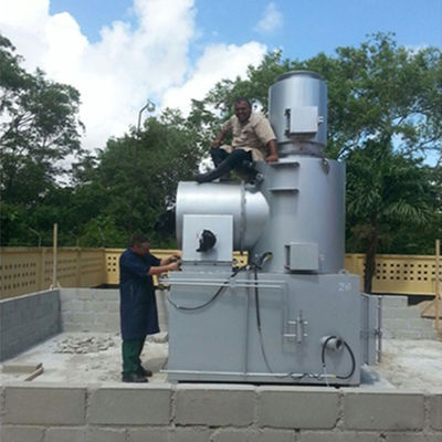 Incineratore di rifiuti di pollame senza fumo con componenti per il nucleo del camino e capacità di 750 l/h