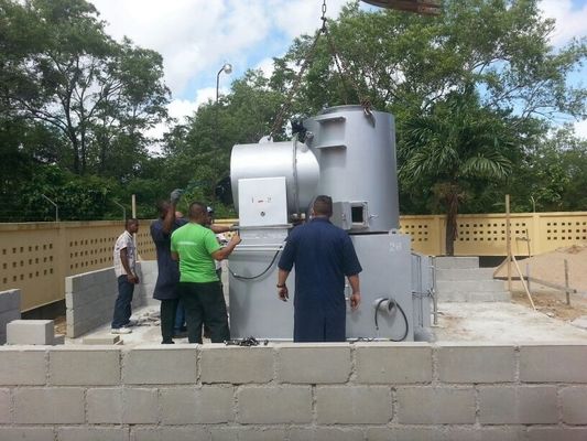 2-13 tonnellate impianto di riciclaggio di crematori di plastica inceneritore con bruciatore di olio diesel a gas