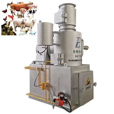 Incineratore per animali domestici Macchina di cremazione senza fumo con capacità personalizzata da 10 a 500 kg/ora